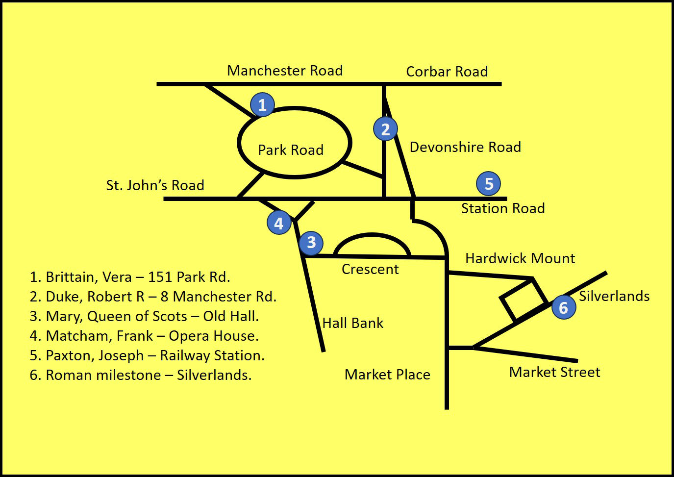 map of blue plaque locations